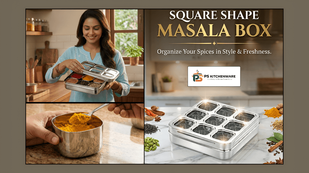 Square shape spice box